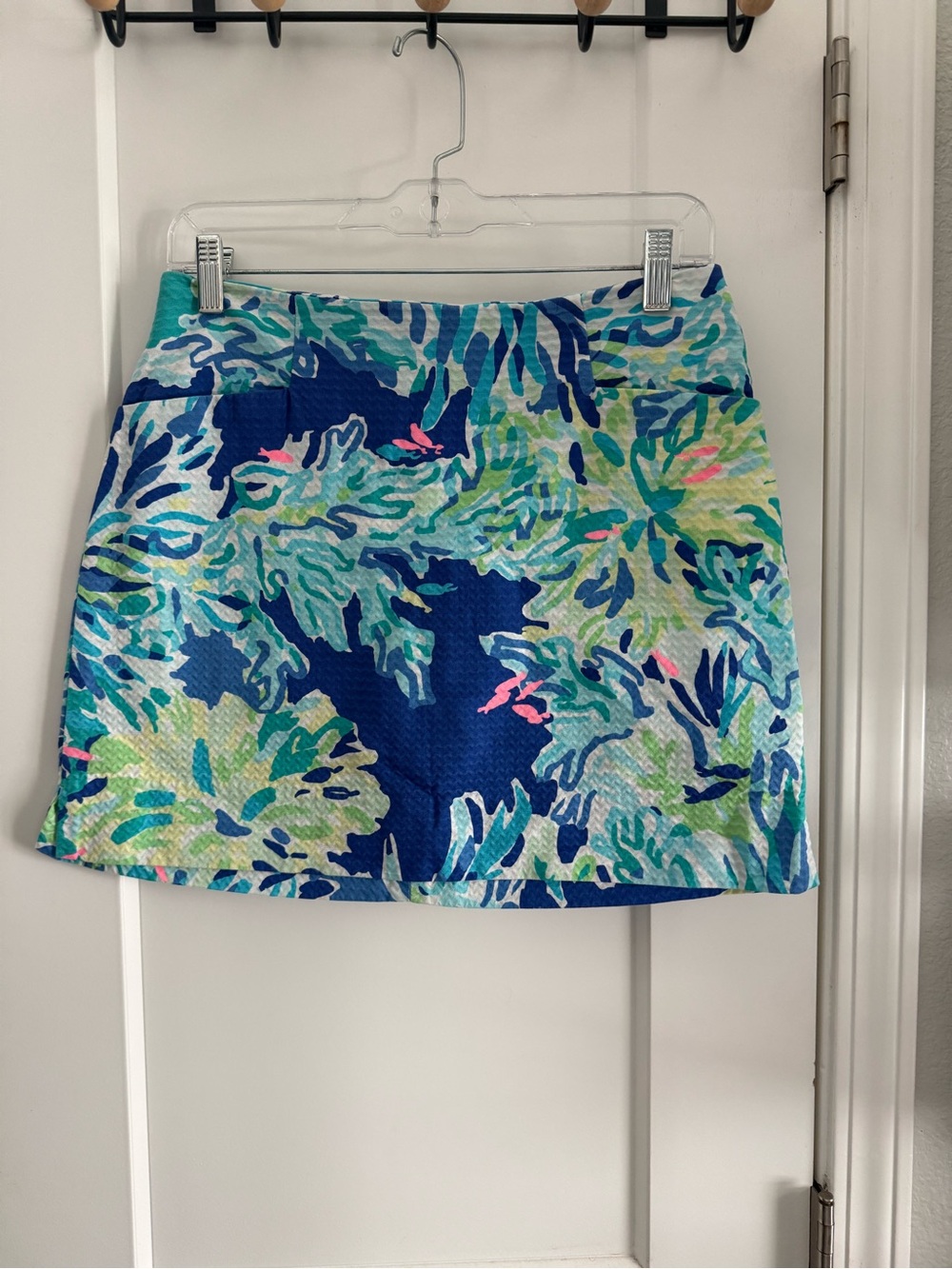 Lilly Pulitzer Mini Skirt in Blue, Aqua & Pink Floral